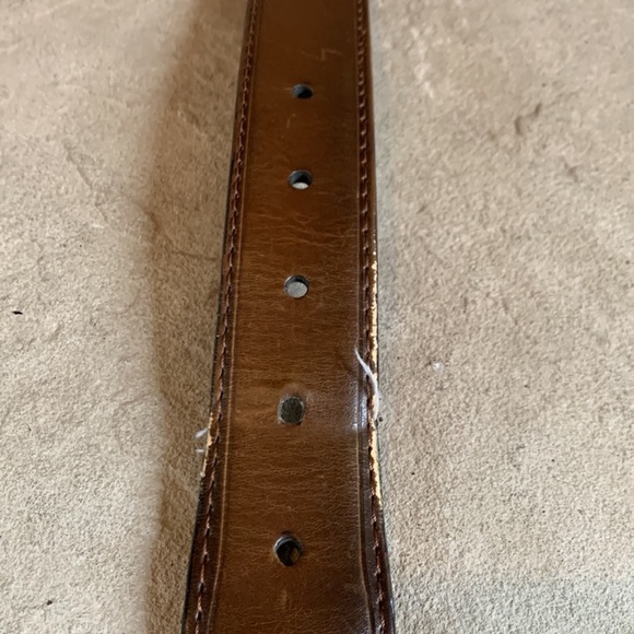 SIZE 40 brown leather belt with braided center - Picture 5 of 5